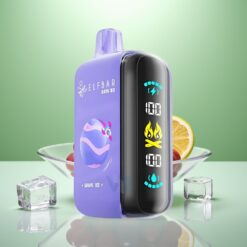 ELF BAR RAYA D3 25000 Pufuri Vape Disposable Gheata de Struguri, 23ml, 5% Nicotina, 850mAh, Tip-C