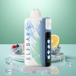 Elf Bar Ice King 40000 Puffs Disposable Vape Zmeură Albastră Gheață cu 20ml Lichid, 5% Nicotină și Afișaj LCD