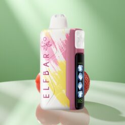 Elf Bar Ice King 40.000 Pufuri Disposable Vape Cireșă Strazz cu 20ml Lichid, 5% Nicotină, Baterie 850mAh Reîncărcabilă, Afișaj LCD