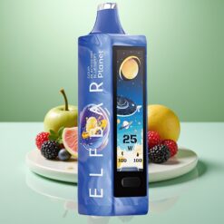 Elf Bar Planet 25000 Pufuri Vape Disposable Acidulat Zmeură Negră și Afină 18ml 5% Nicotină 800mAh Reîncărcabil