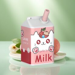 LAVIE Milk 7000 Pufuri Vape Disposable Litchi Gheata, 16ML, 2%/5% Nicotina, 600mAh, USB-C