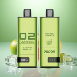 Lavie Cube 20000 Puffs Vape de unică folosință Aloe Vera Strugure Înghețat 28ML 5% Salt Nicotine