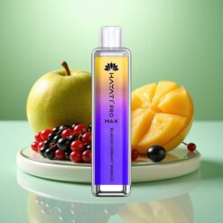 Hayati Pro Max 4000 Pufuri Vape Disposabil Coacăz Mango, 5% Nicotină, 1400mAh, Dual 1.1 Ohm Mesh Coil, LED