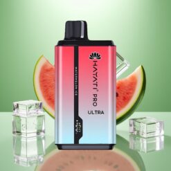 Hayati Pro Ultra 15000 Pufuri Vape de unică folosință Pepene Gheata, 2×12ml, 2% Nicotina, 49 Arome
