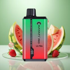 Hayati Pro Ultra 15000 Pufuri Vape de unică folosință Pepene Verde Bubblegum Capsuni Bubblegum 850mAh 24ml 2% Nicotina 49 Arome